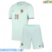 Camisa de time de futebol França Desire Doue #20 Replicas 2º Equipamento Infantil Mundo 2026 Manga Curta (+ Calças curtas)